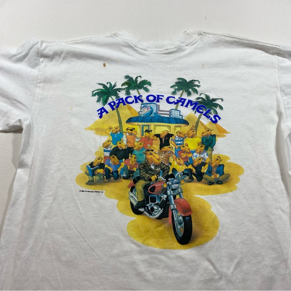 Silkworm Vintage cigarettes Camel White Graphic T-Shirt X-L  motorcycle gang